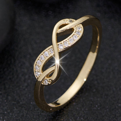 Bague infini en cristal Lysette | Or