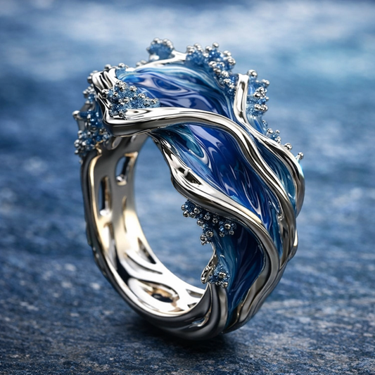 Bague vintage avec vague Océanique | Or