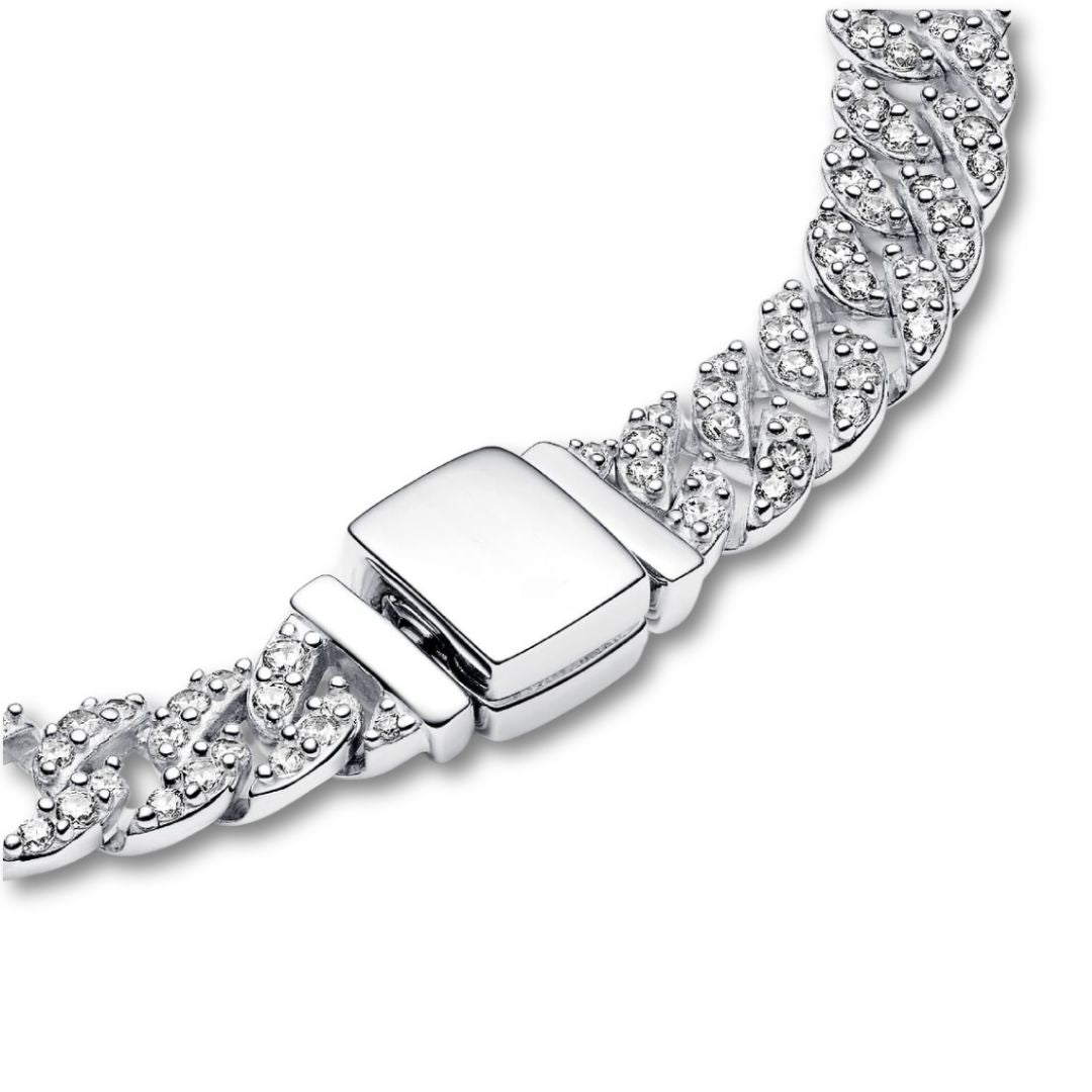 Bracelet cubain pave | Or