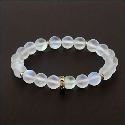 Bracelet de confiance avec des marguerites et de la pierre de lune | Or