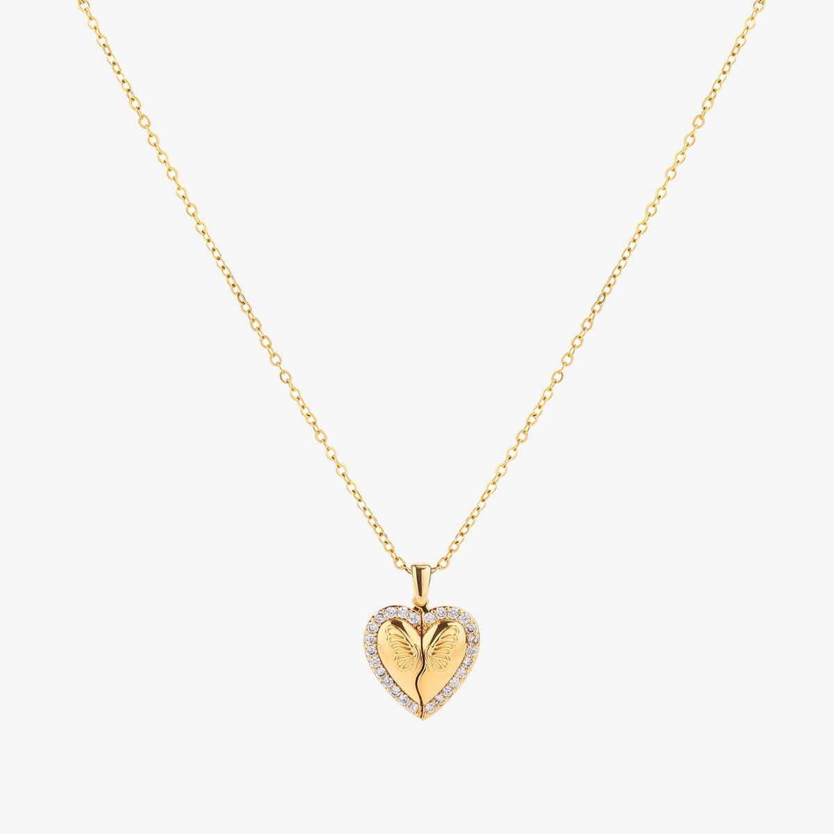 Collier cœur papillon | Or