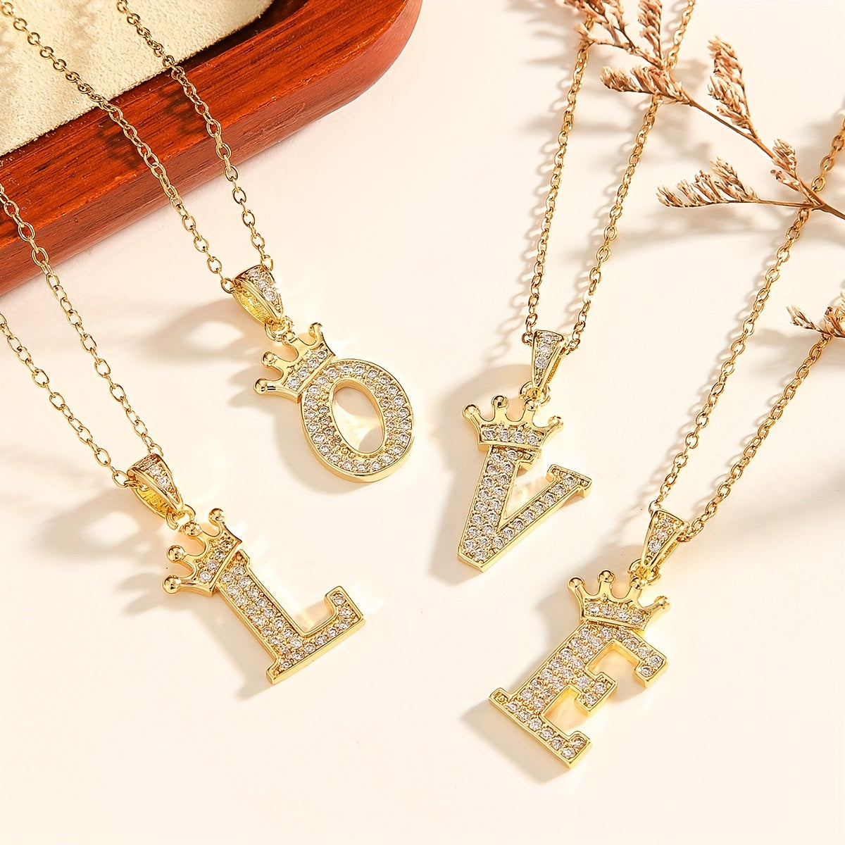 Collier couronne initiale | Or