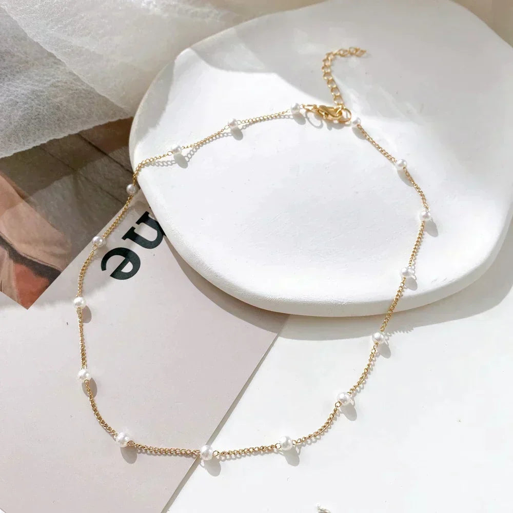 Petite chaîne en perles | Or